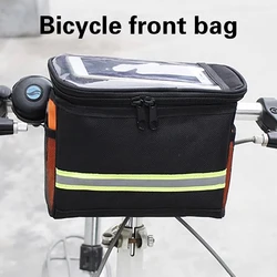 Cycling Bike Bicycle Insulated Front Bag MTB Bike Handlebar Bag Basket Pannier Cooler Bag With Reflective Strip