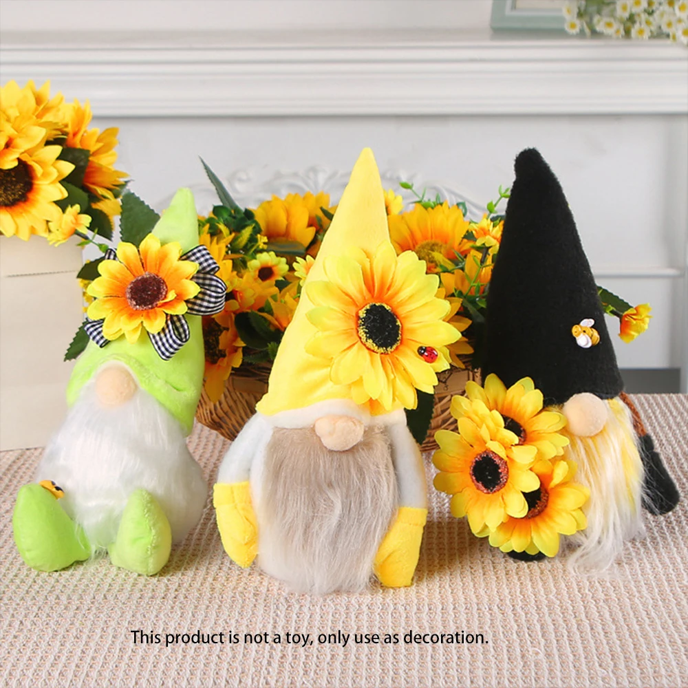 Halloween Faceless Gnome Dolls, Pumpkin Sunflower Fall Harvest Gnomes Farmhouse Elf Dwarf Plush Ornament for Halloween Christmas
