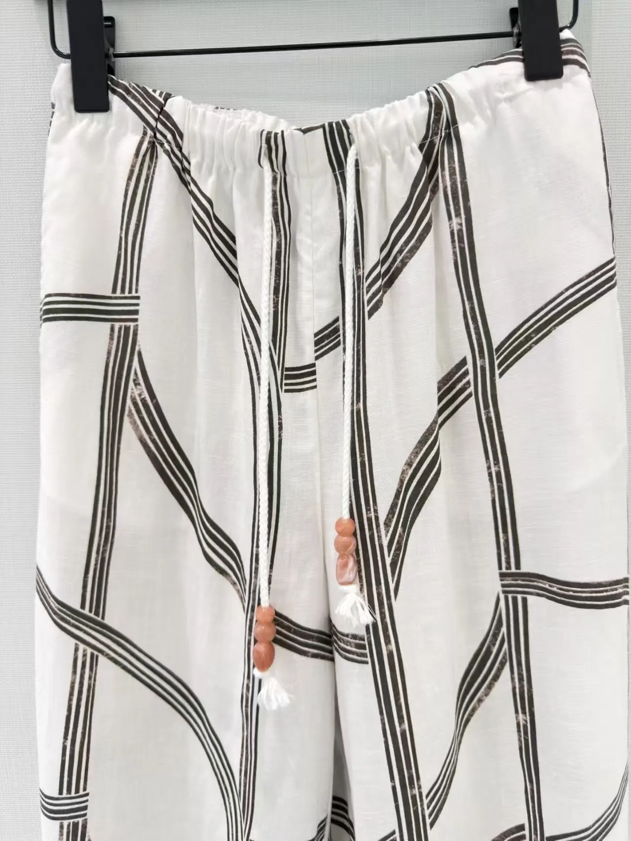 High quality summer new product thin high waisted wide leg pants with a hanging feel, casual versatile pants