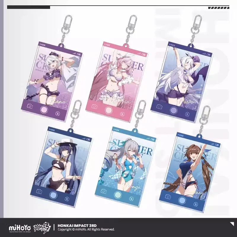 MIHOYO Genuine Anime Games Honkai Impact 3 Cosplay Summer Series 3rd Bullet Quicksand Acrylic Pendant Birthday Holiday Gift