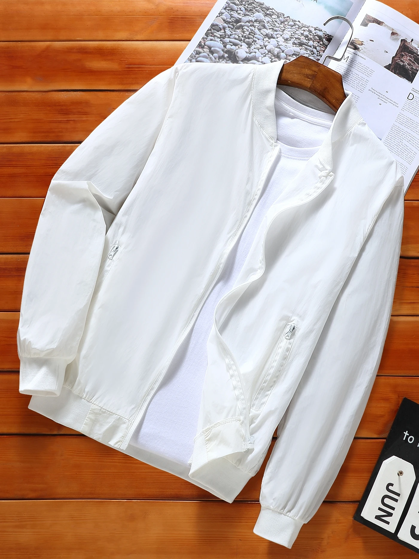 

Men's Summer Ultra-Thin Baseball Jaet Sun Protection Ice Silk Breathable Outerwear UV Protection Faionable Skin irt