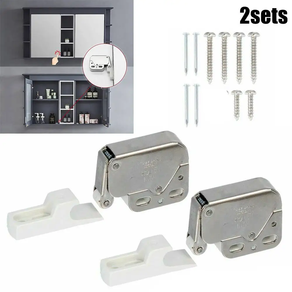 2-teiliges federbelastetes Spitzen-Federriegel aus kaltgewalztem Stahl und Nylon für Wohnwagen/Boot, Schrank/Tür, Schrank