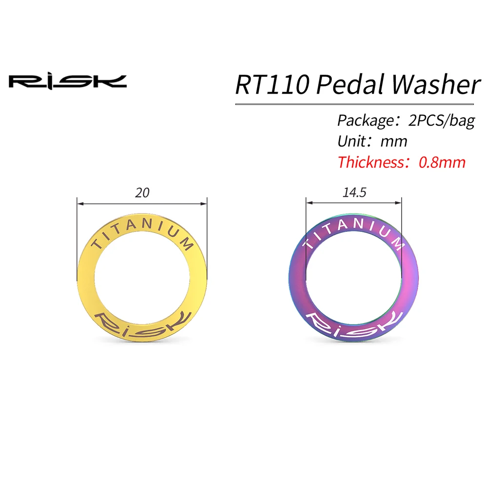 Een Paar (2 Stuks) Risico Fiets Titanium Pedaal Wasmachine Spacer Pakking Voor Mountainbike Racefiets Crank Bescherming O Ring