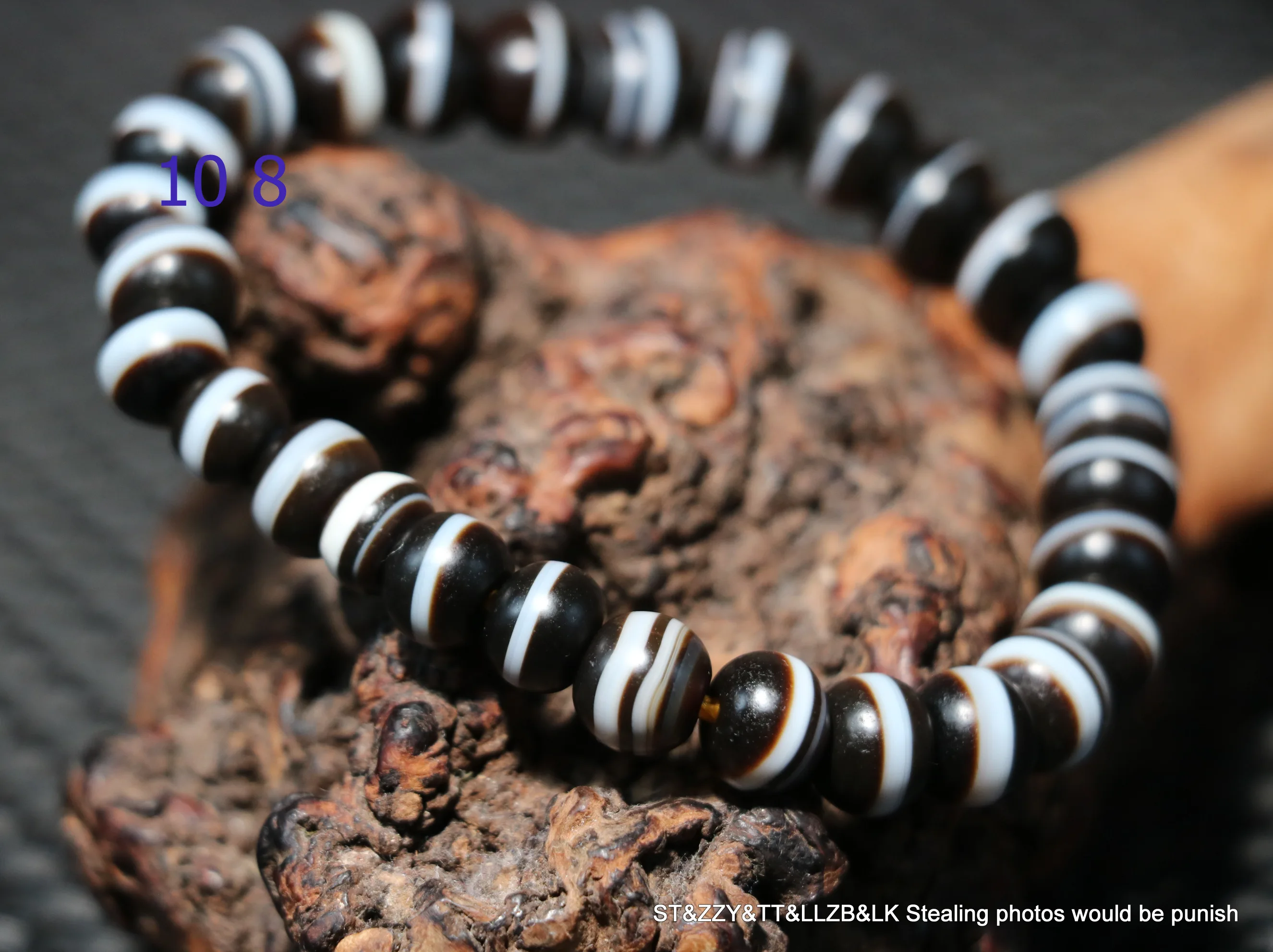 

Energy Tibetan old Agate Natural Line Abacus Shape Healer Medicine dZi Bead Stretchy Bracelet 5A Timestown UPD21