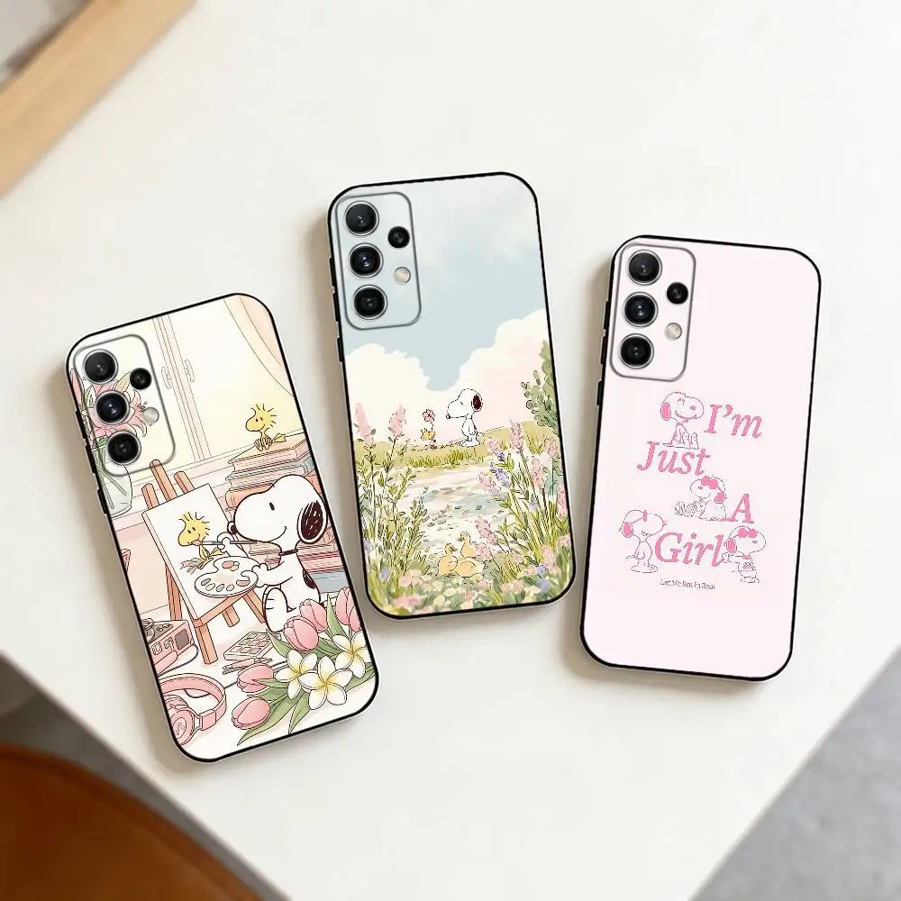 Tender S-Snoop-y Dog Phone Case For Samsung S25,S24,S21,S22,S23,S30,Ultra,S20,Plus,Fe,Note,10,9,5G Black Cover