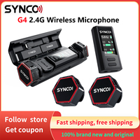 SYNCO G4 2.4G Wireless Microphone 48kHz/24bit Audio 200m Transmission Noise Cancellation for Smartphone Camera Vlog Streaming