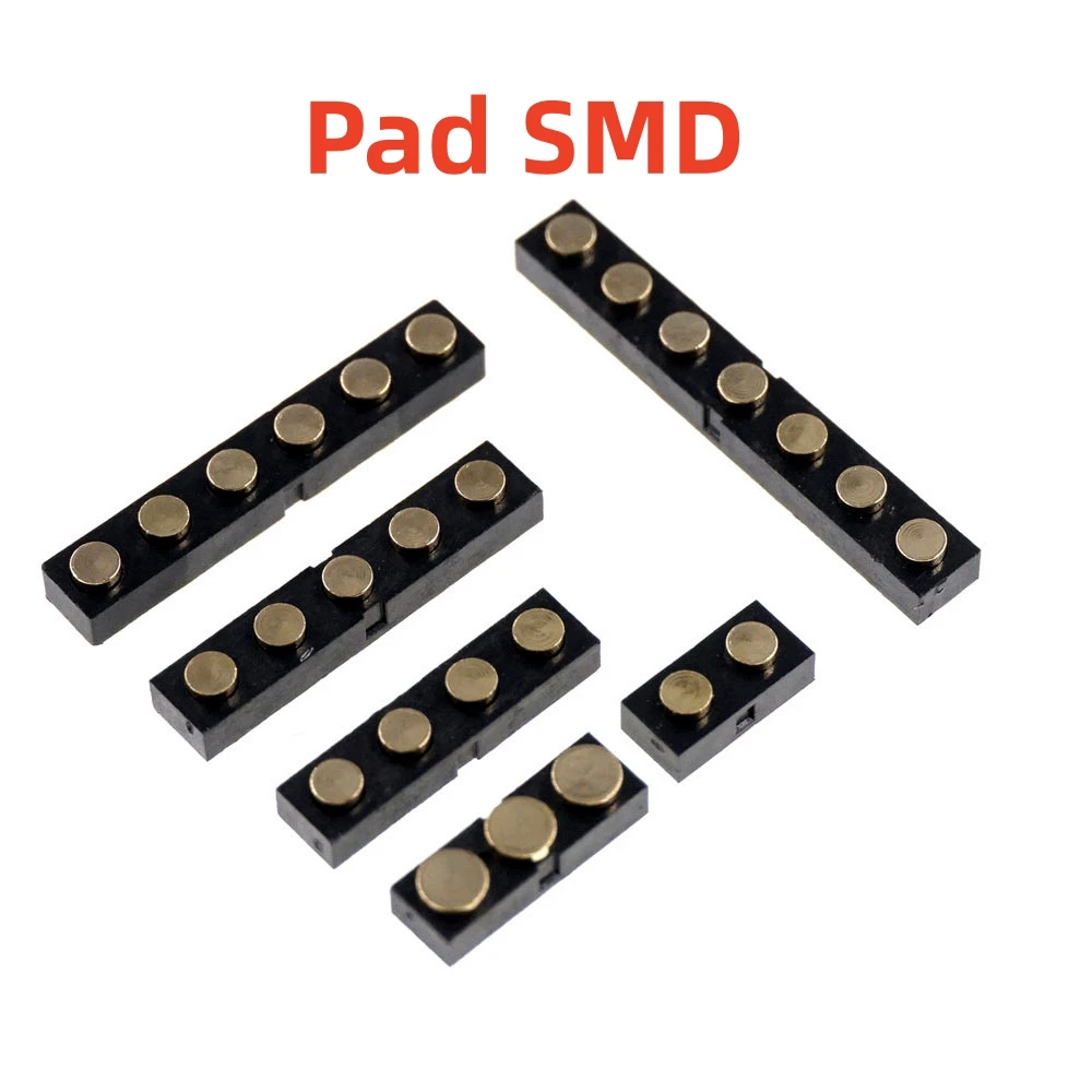 2 Pcs Male Spring Loaded Pogo Pin Connector Single Row 2.54MM Pitch 2 3 4 5 6 7 8 10 Positions TH DIP SMD Pad