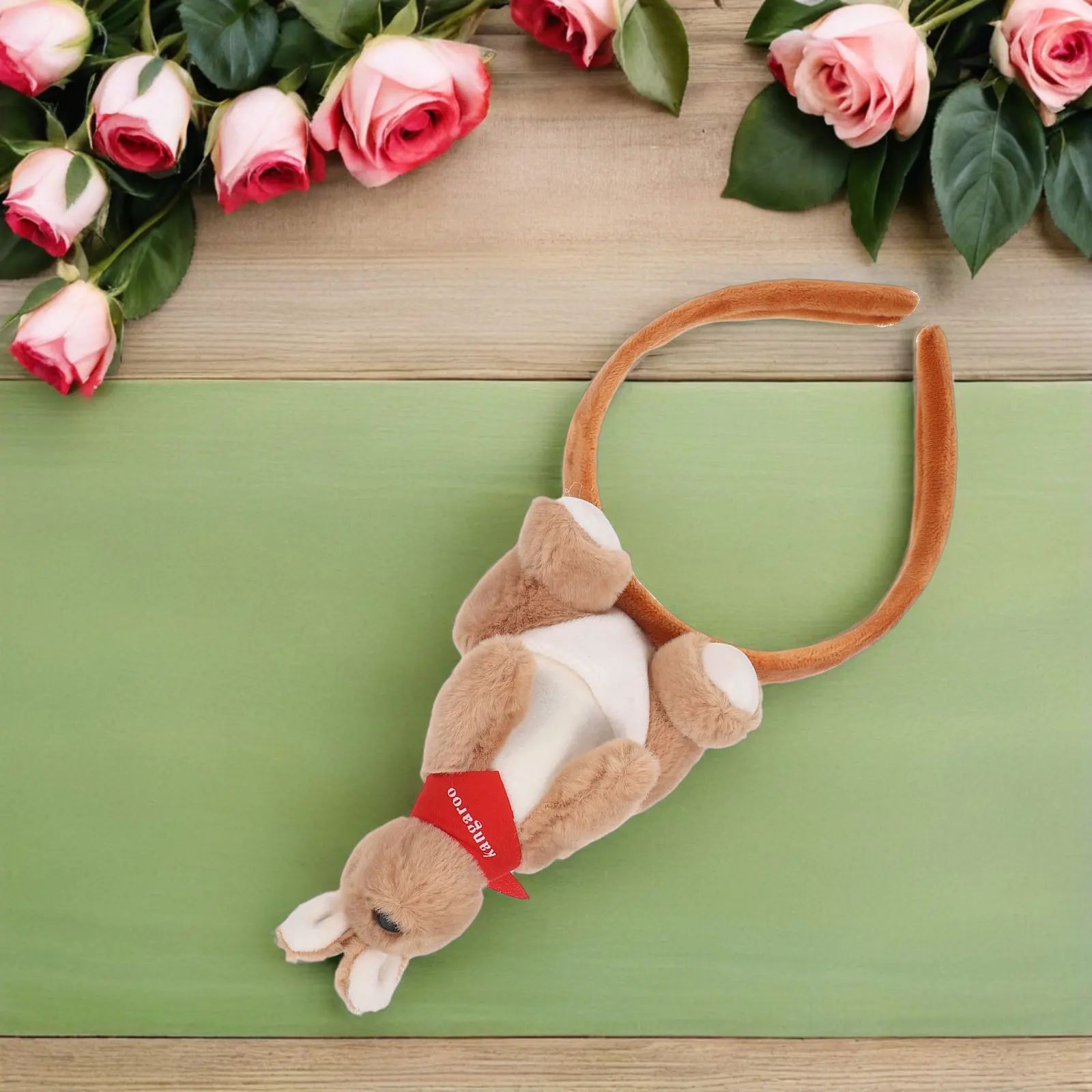 3D Kangaroo Headbands Cute Stuffed Animal Hairbands Cartoon Zoo Hair Hoops for Halloween Party Travel Photos Accessories