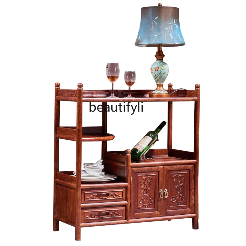 

Rosewood Pterocarpus Erinaceus Poir. Locker Living Room Entrance Rosewood Small Wine Cabinet Solid Wood Chinese Tea Cabinet