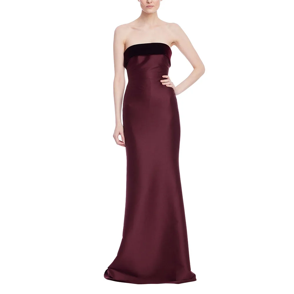 

Mermaid Evening Dresses Satin Strapless Sleeveless Trumpet Simple Formal Party Gowns for Women