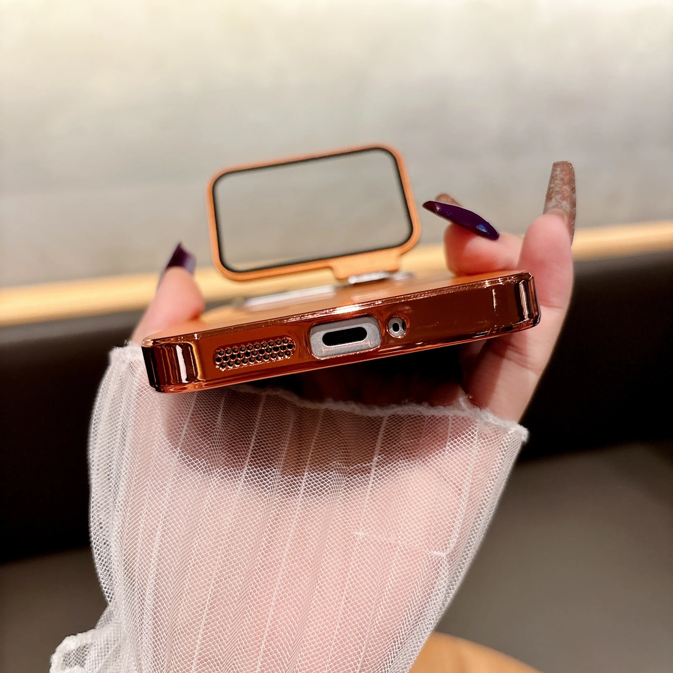 Bezprzewodowe ładowanie Magnetyczne etui na telefon z wbudowaną szklaną ochroną aparatu dla Xiaomi 17 Pro Max, cienka obudowa z podpórką na obiektyw — zdjęcie produktu 5