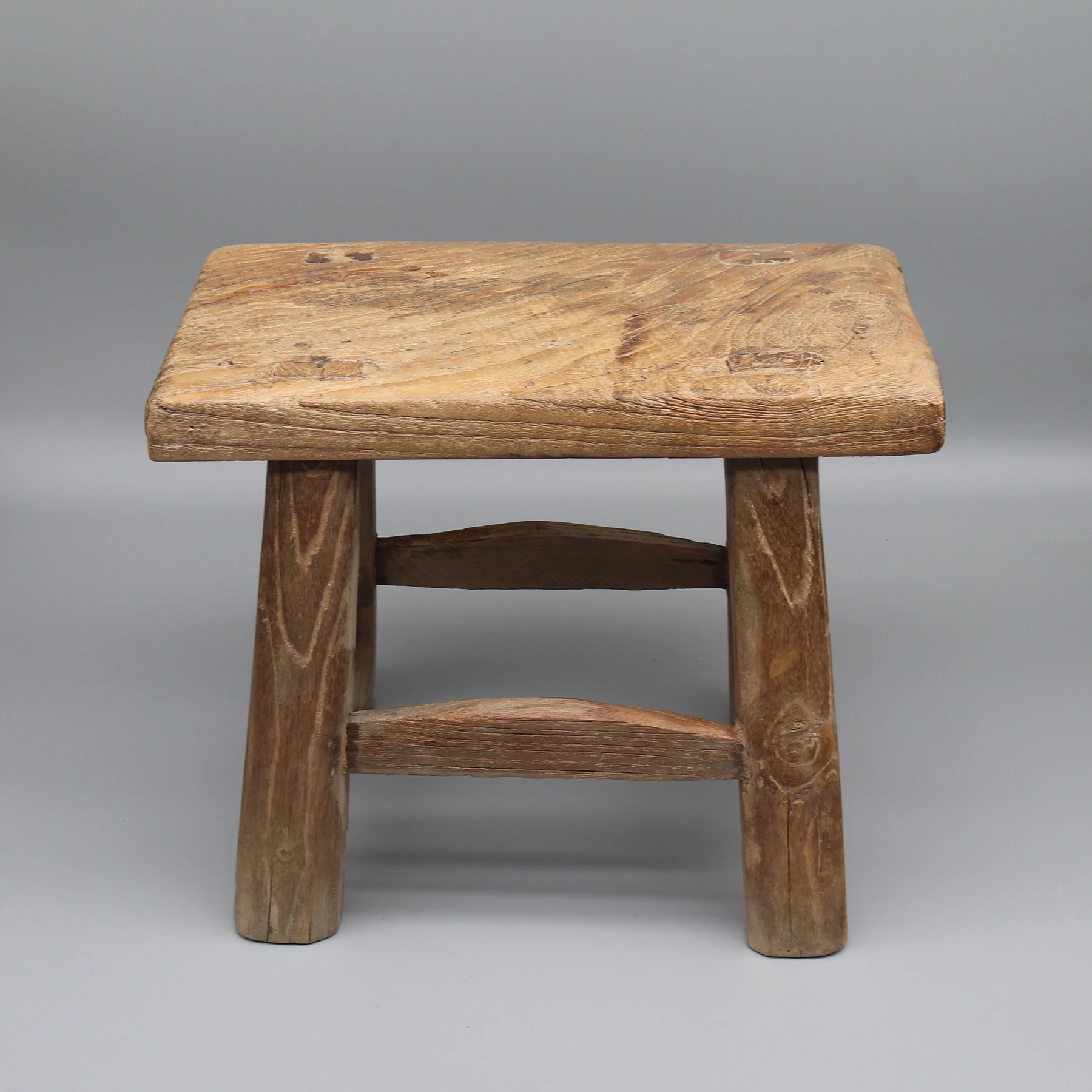 

Old wooden stool, Solid wood, Chinese antique, Mortise and tenon jointed stool