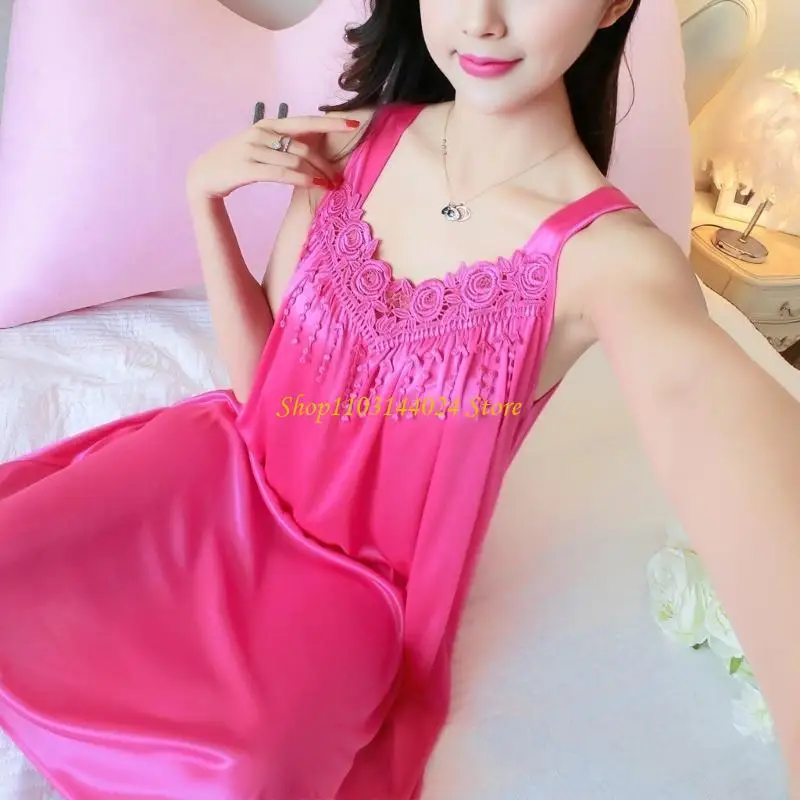 N5KE Summer Ice Silk Lightgowns للنساء ، ملابس نوم بلا أكمام نوم نوم.