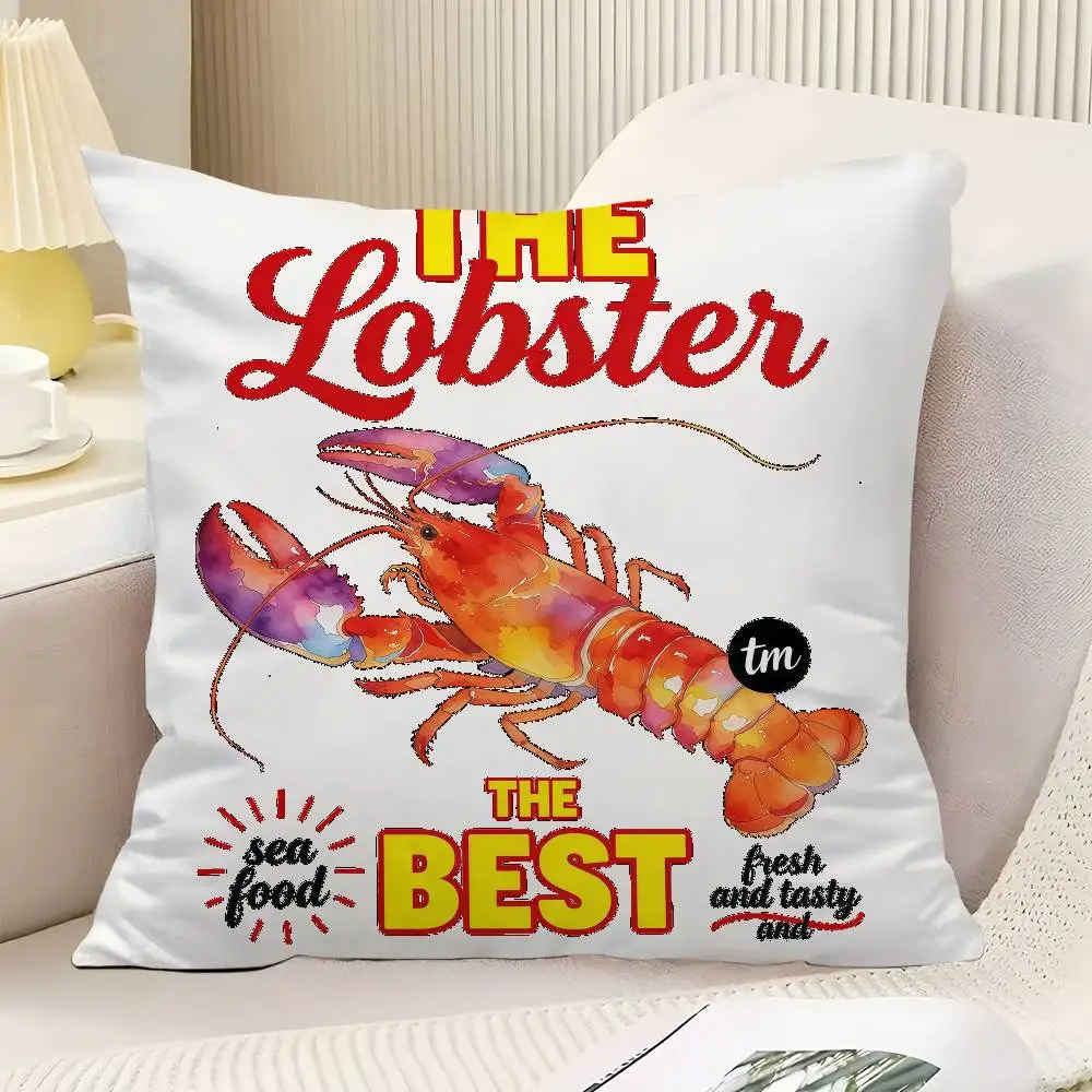 Lobster Throw Pillow Cover Neutral Decor Cushion Cover Soft Sofa Couch Bed Home Decor Pillow Case