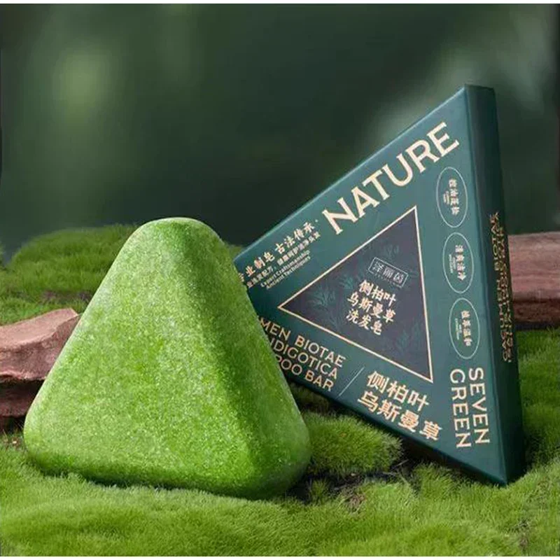 Herbal Extracts Hair Shampoo Bar Cleaning, Oil Control, Thickening Arborvitae Leaf And Usmal Grass Shampoo Bar Hair Care Soap