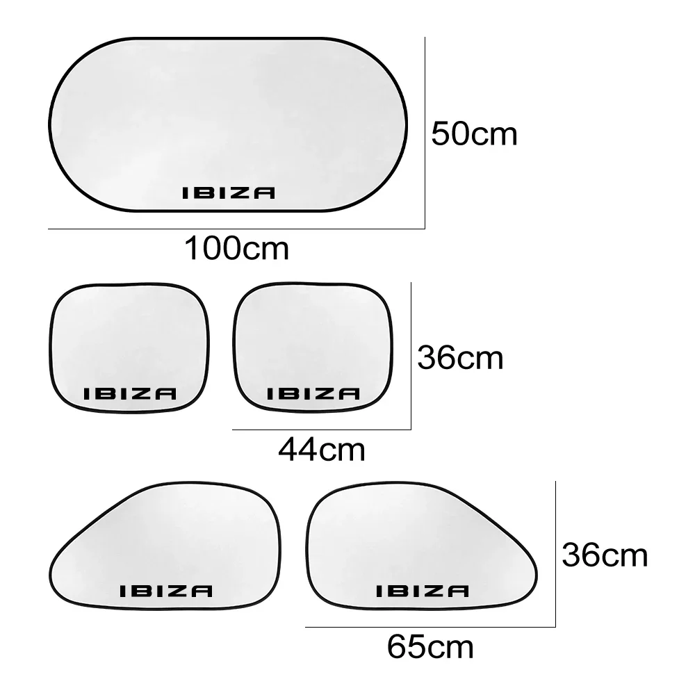 5PCS/Set Car Sunshade Cover Car Accessories For Seat Leon Ibiza Ateca Arona Cordoba Toledo Altea Alhambra Arosa Exeo Mii Tarraco