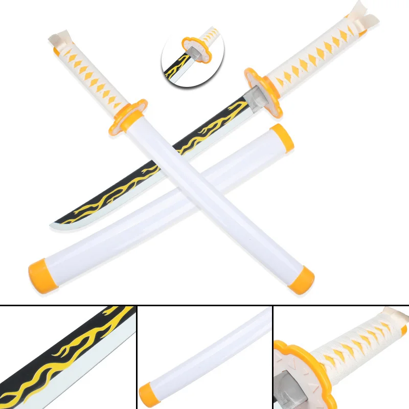 Miecz Demon Slayer Katana 80cm/31.5 cala Bambusowy Miecz Zabawka Miecz Zenitsu Kyoujurou Tanjirou Prezent Uchwyt na Miecz i Pas Rekwizyty na Halloween