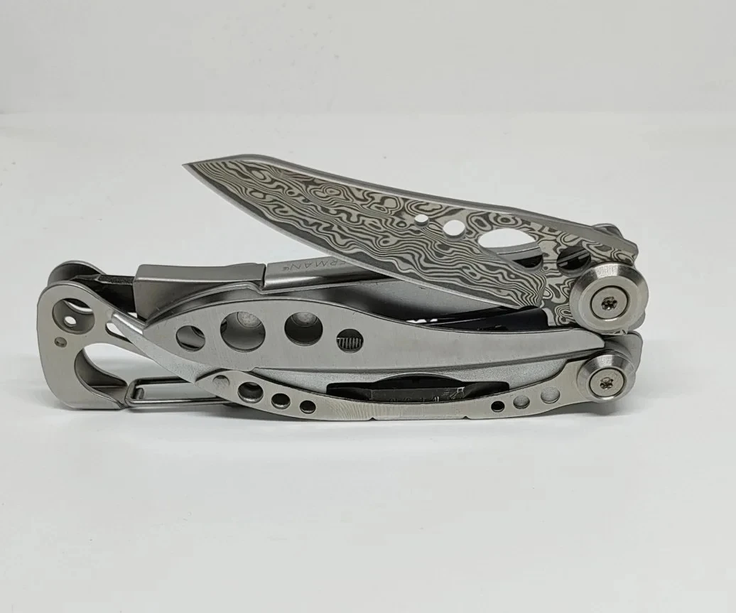 1 Piece High Quality Replacement VG10 Core Damascus Blade for Leatherman Skeletool DIY Modify