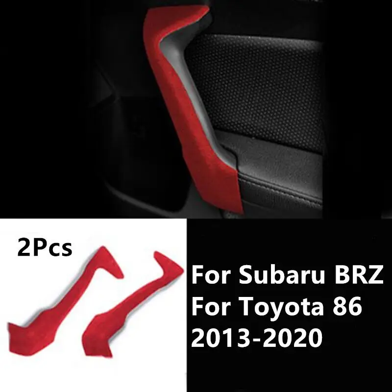 

For Subaru BRZ Toyota 86 2013-2020 Red Leather Door Handle Armrest Cover Frame