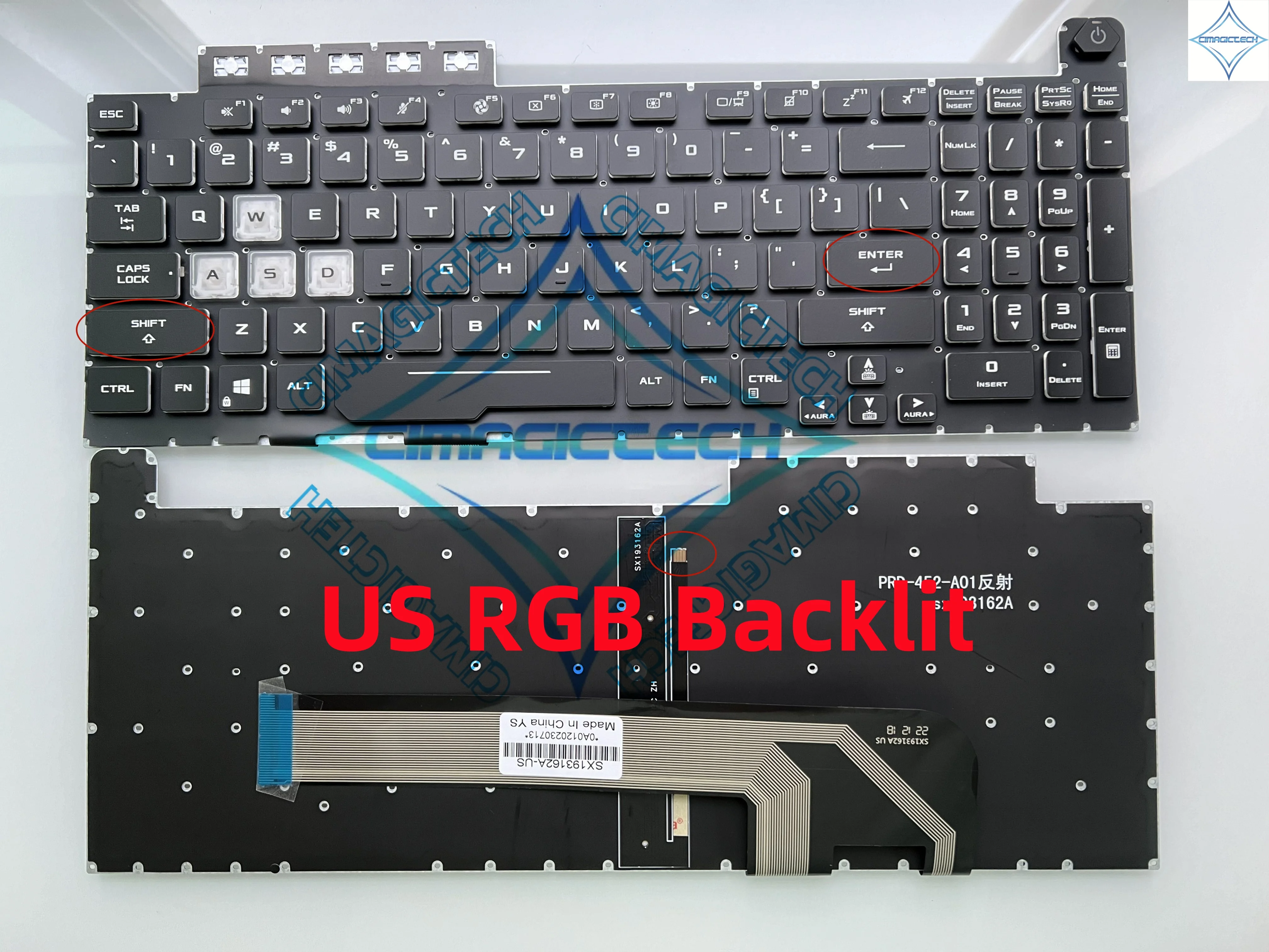 ASUS TUF F15 FX506 Keyboard Replacement RGB Backlit