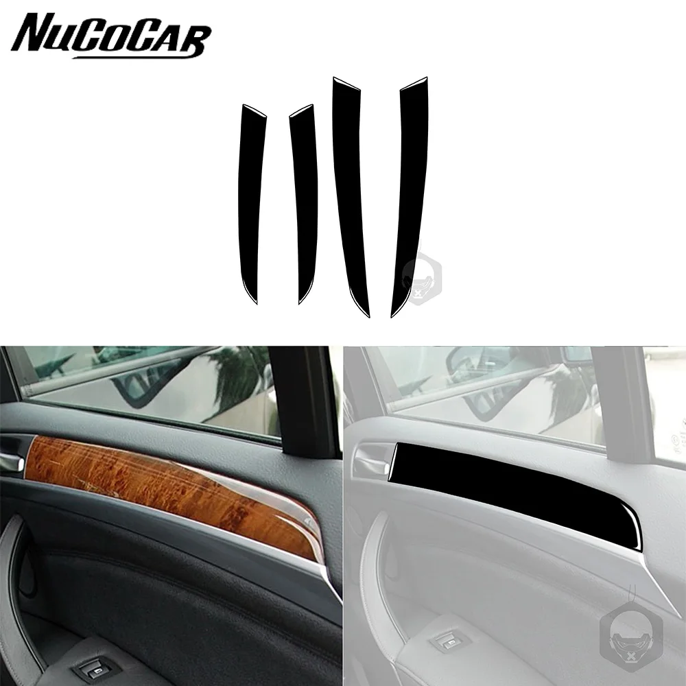 

For BMW X5 E70 2007-2009 Piano Balck 4Pcs Door Inner Panel Decorative Strips Car Interior Accessories Decorative Stickers