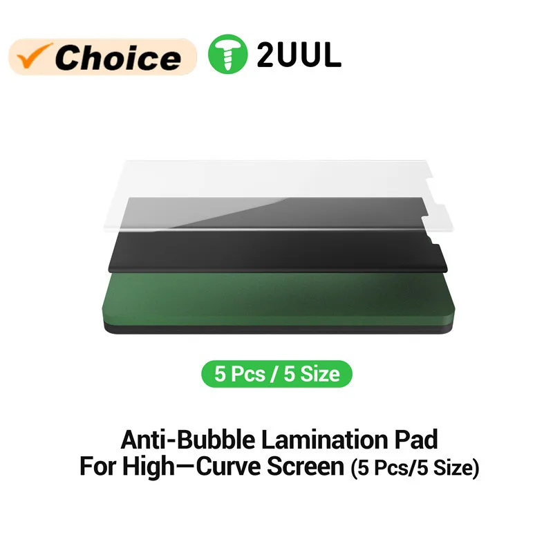 2UUL LD12 Anti Bubble Lamination Pad For High Curve Screen 5 Pcs 5 Size Compatible With Curved Screens For Phone Repair