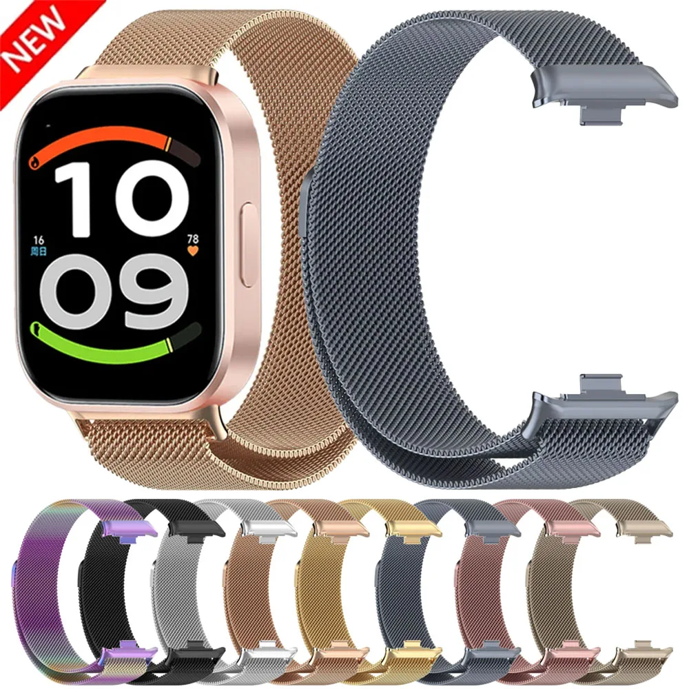 Metal Milanese Strap for Redmi Watch 6 Active/Lite/6-5-4 Stainless Steel Comfortable Band for Xiaomi Band 10/9/8 Pro Watchband