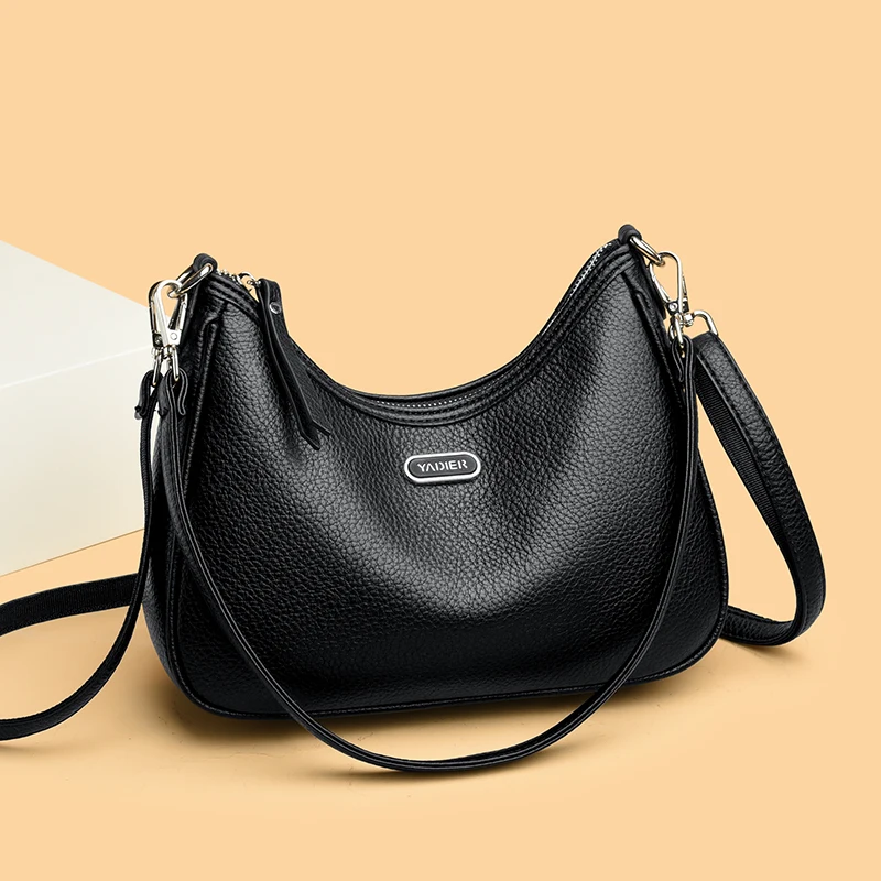 

Women Fashion PU Leather Crossbody Bags Brand Small Shoulder Bag New Minimalist Casual Handbag for Ladies Lightweight Purse Tote