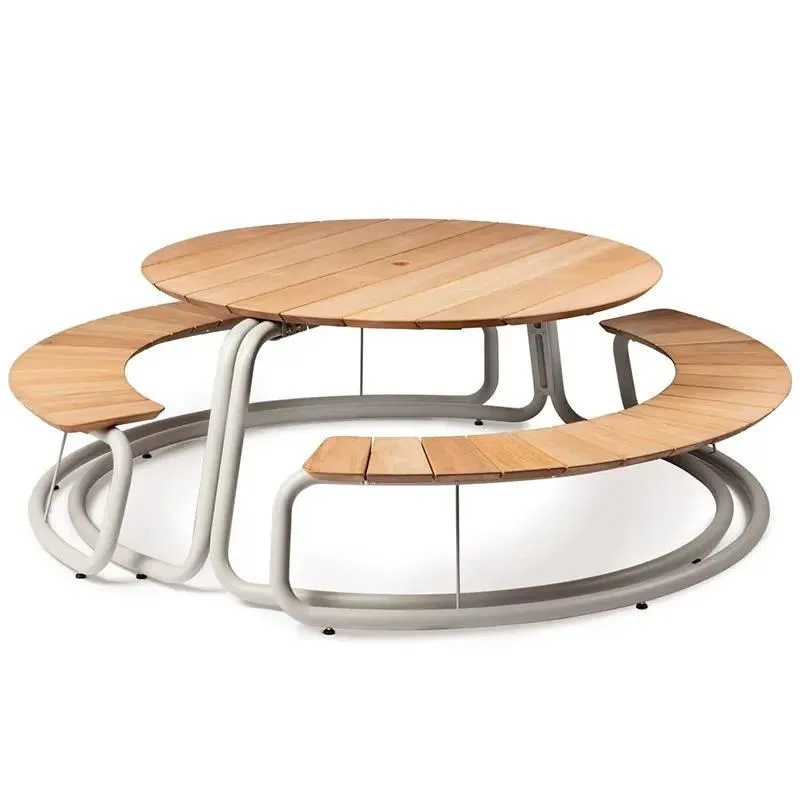 Nordic Outdoor Integrated Table and Chair Set for Courtyard Balcony Garden Cafe Commercial Street