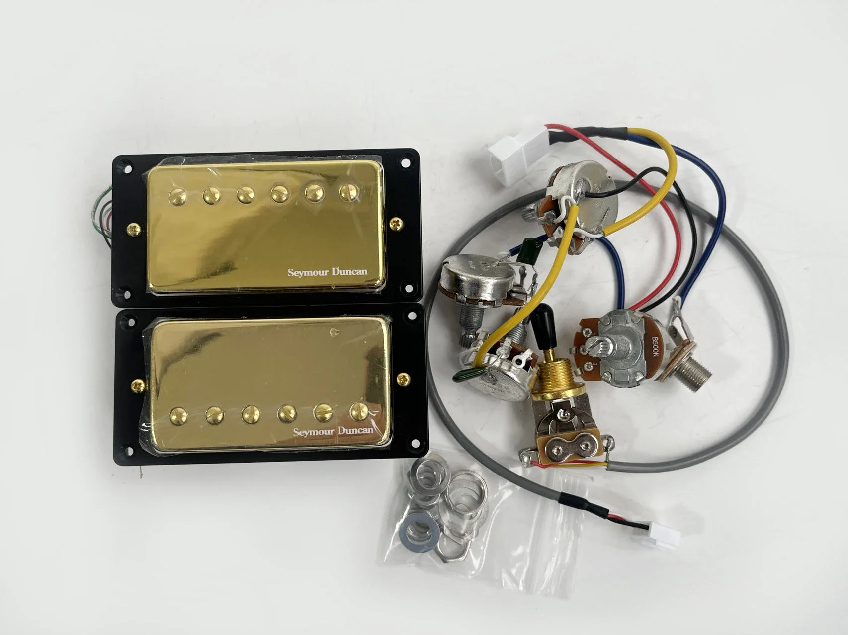 

Guitar Pickups Humbucker Pickups 4C With Wiring Harness 2V2T Set Electric Guitar Pickups