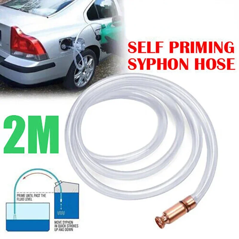 

2M Self Priming Liquid Transfer Siphon Pump Fuel Diesel Jitter Siphon PVC Hose Fuel Transfer Pipe Motorcycle Car Accessories