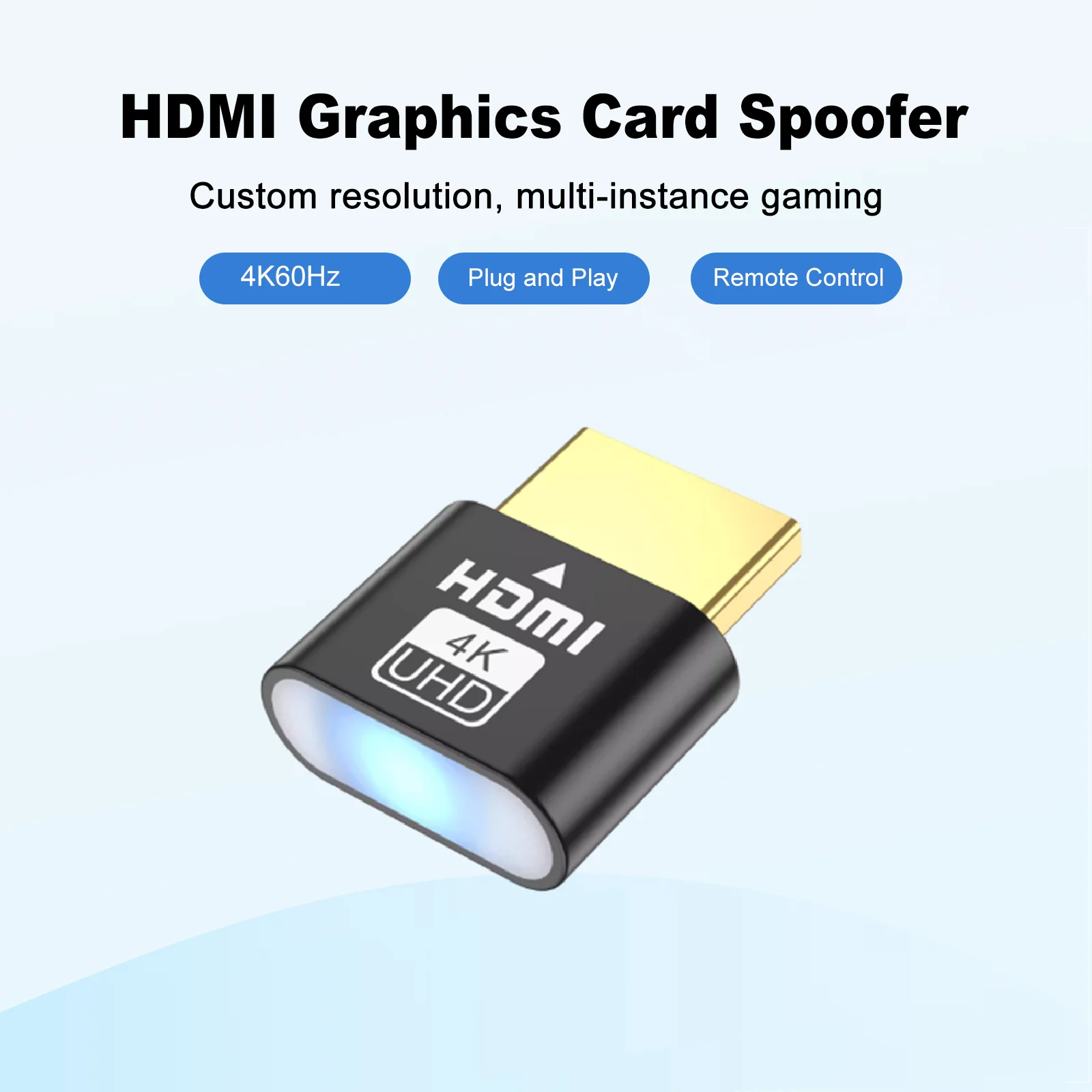 Hdmi manequim metal plug 4k 60hz display virtual emulador adaptador sem cabeça para gpu mineração remoto desktop evitar sono plug & play