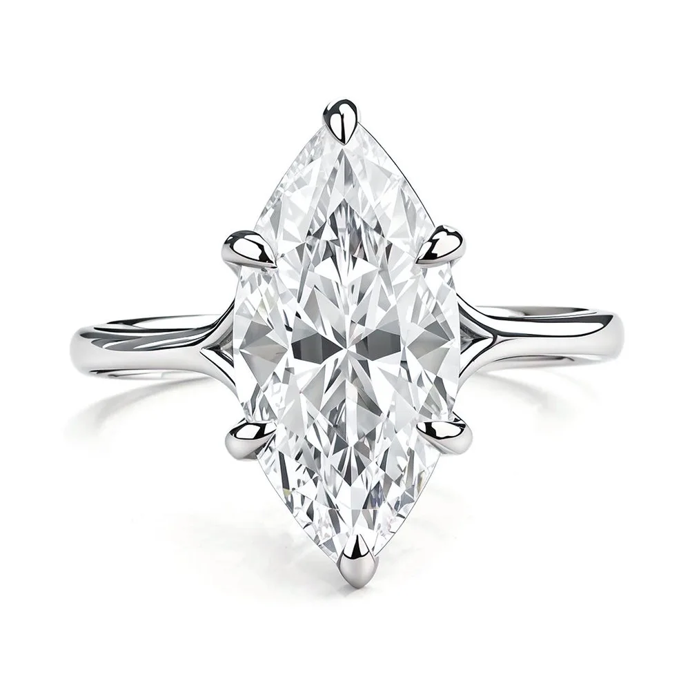 925 sterling silver horse eye ring olive grain diamond ring women's exquisite high quality haute couture jewelry