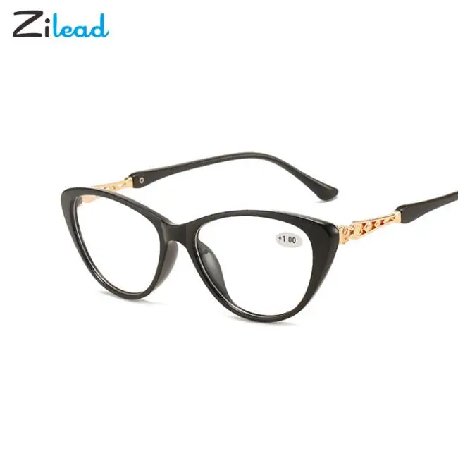 Zilead New Reading Glasses Women Vintage Cateye Transparent Reading Eyewear Vision Care Unisex Eyeglasses Diopters +1 1.5 2 3 4