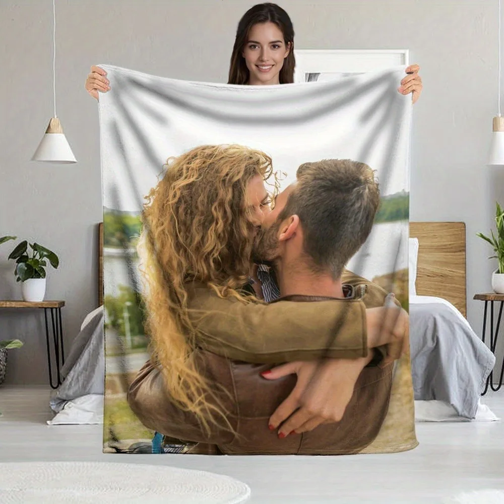 Customized photo blanket, girlfriend boyfriend gift, personalized blanket, couple gift, blanket, women's gift