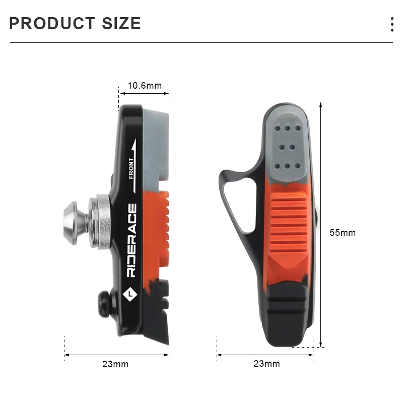 1 Paar Rennrad-Bremsbeläge C-Bremsenbeläge CNC-Aluminiumlegierung Langlebige Geräuscharme Gummi-Fahrradbremsen Fahrradzubehör – Detail 2