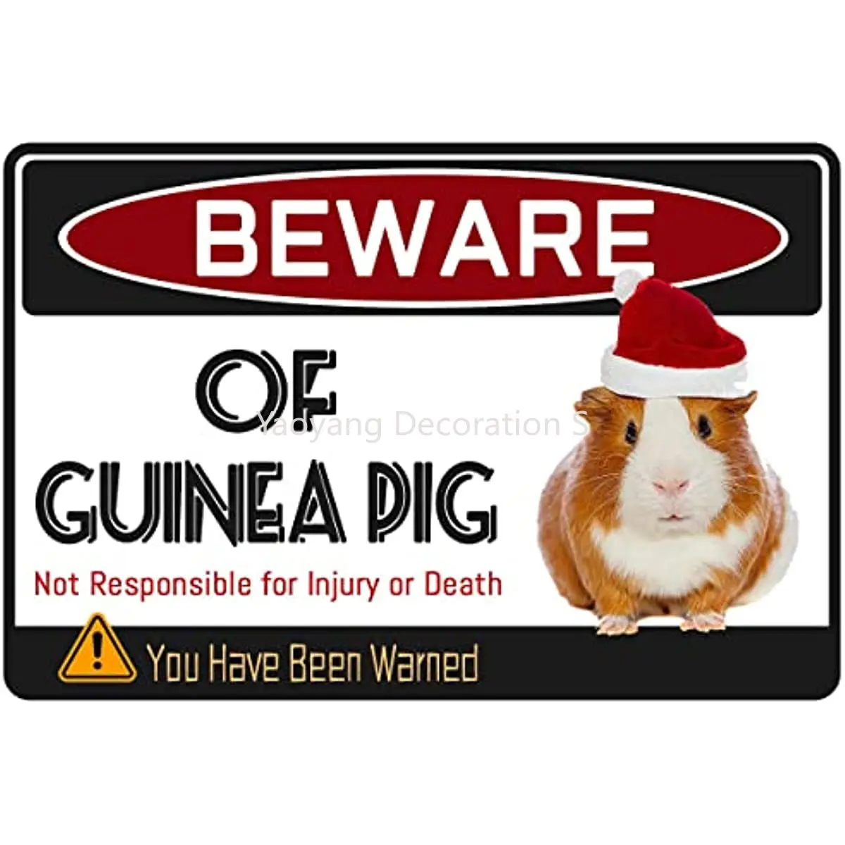 New Beware of Guinea Pig Sign - Guinea Pig Cage Decor Accessories For Guinea Pig Hideout,House