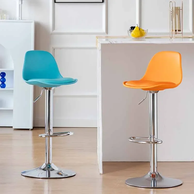 Stylish Swivel Bar Stool Minimalist Support Orange High Chair Stool Design Adjustable Long Csillas Para Comedor Home Furniture