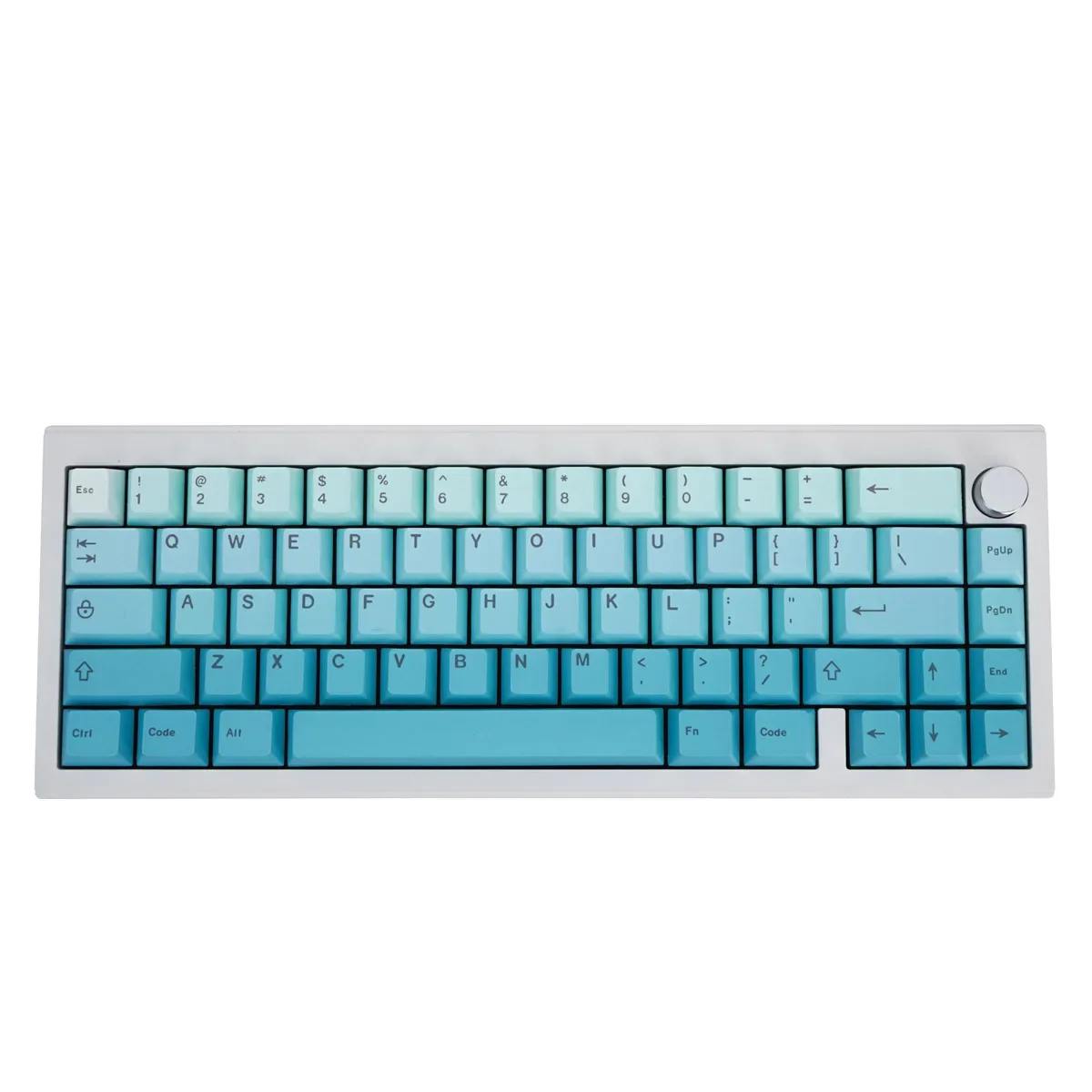 Gradual change cyan positive/side engraving mechanical keyboard keycap 125 key PBT hot sublimation original height