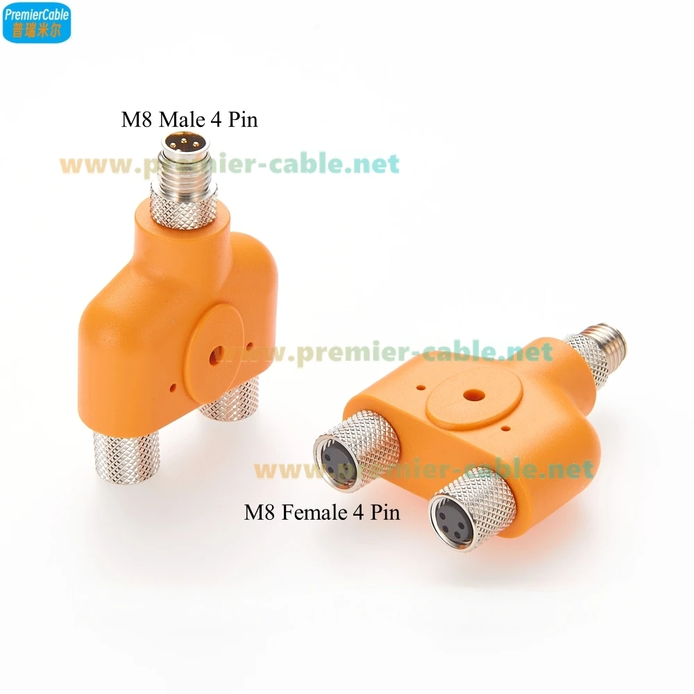 m8-yスプリッター-防水-m8-4ピン-y型-オス-ダブルメスアダプター-m8-t型スプリッター-センサーアクチュエーターティー-m8スプリッター