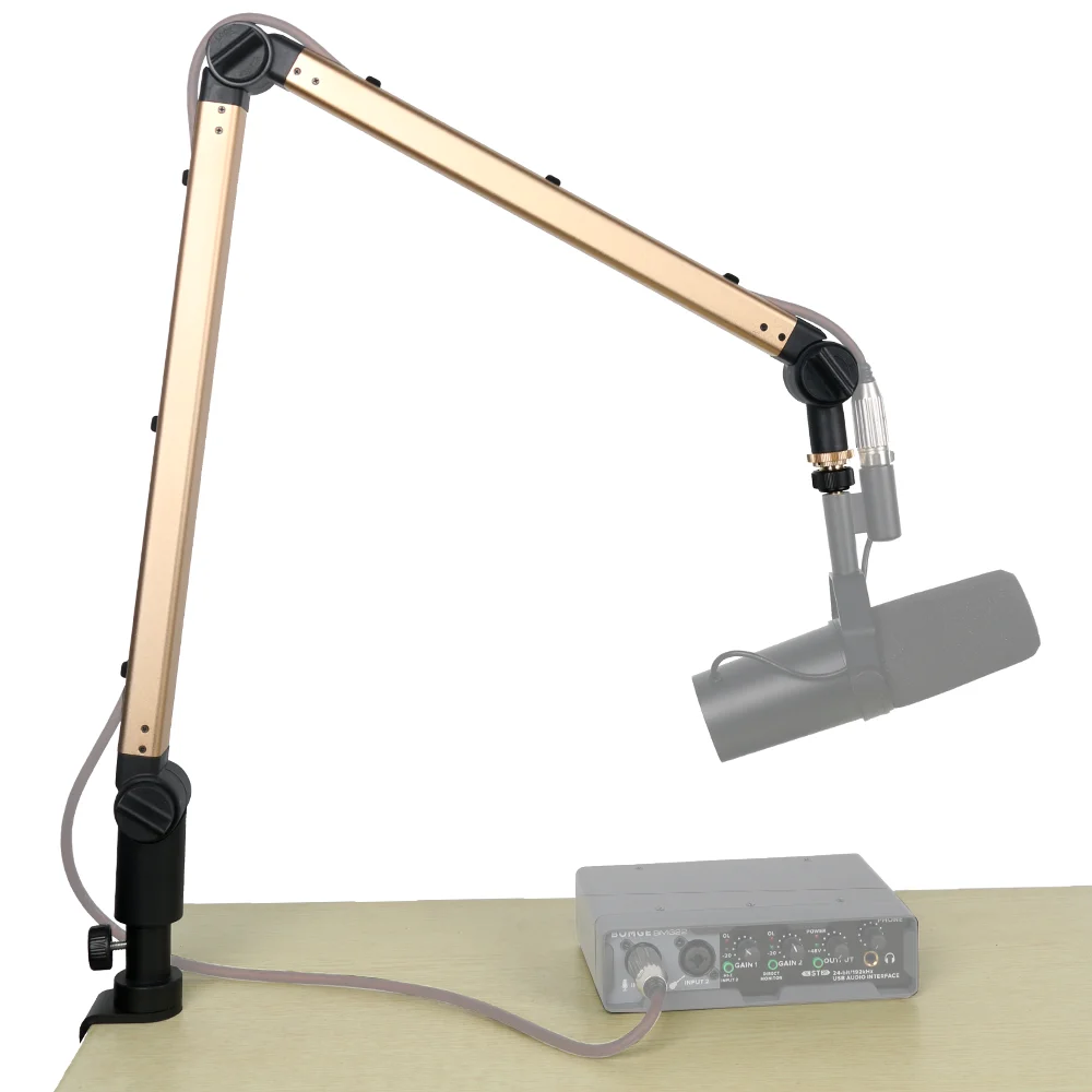 BOMGE Boom - Adjustable 360° Swivel Desktop Broadcast Microphone Boom Stand with 3/8