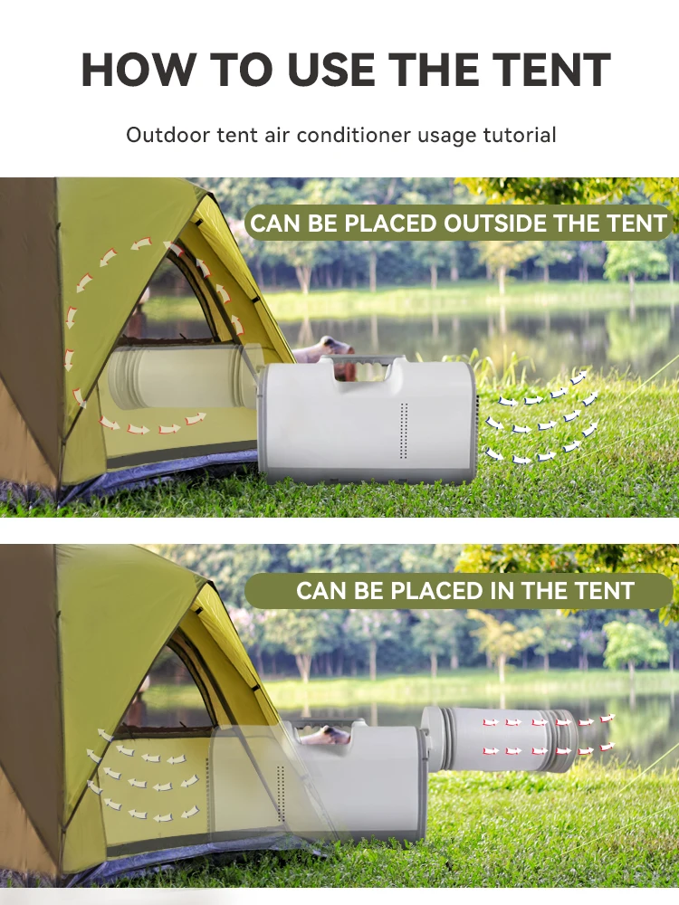 Condizionatore portatile 12 V/24 V CC - Mini unità CA mobile per auto/camper/camion (campeggio e uso esterno, raffreddamento 5000 BTU, basso rumore)