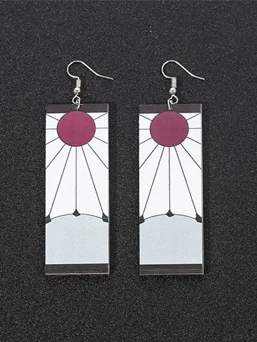 Fashion Anime Demon Slayer Kimetsu no Yaiba Blade of Ghost Earings Acrylic Drop Earrings For Women Men Jewelry Accessories Gift