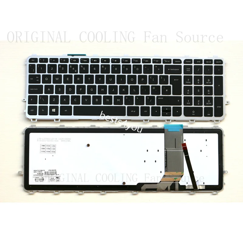 R+  NEW FOR HP ENVY Touchsmart 15-J 15-J000 UK Backlit Keyboard 711505-031 720244-031