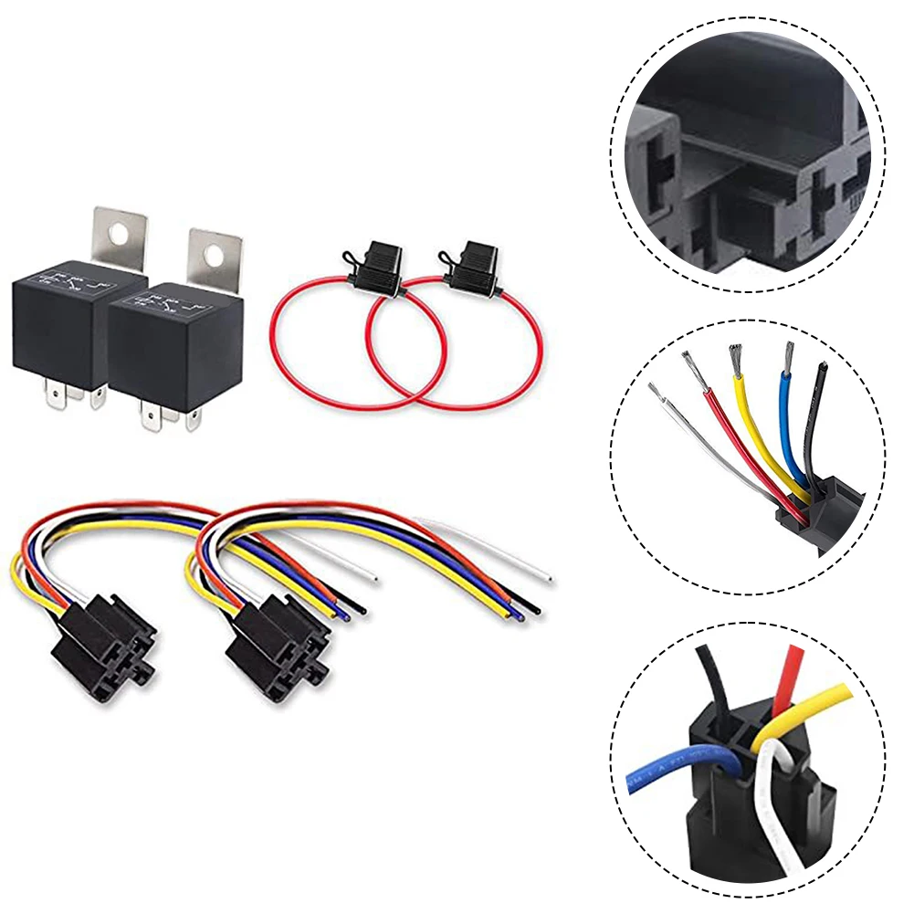 Compact Design of Pre Wired Automotive Relays Includes Two Interlocking Socket Units with Inline ATC Fuse Holders