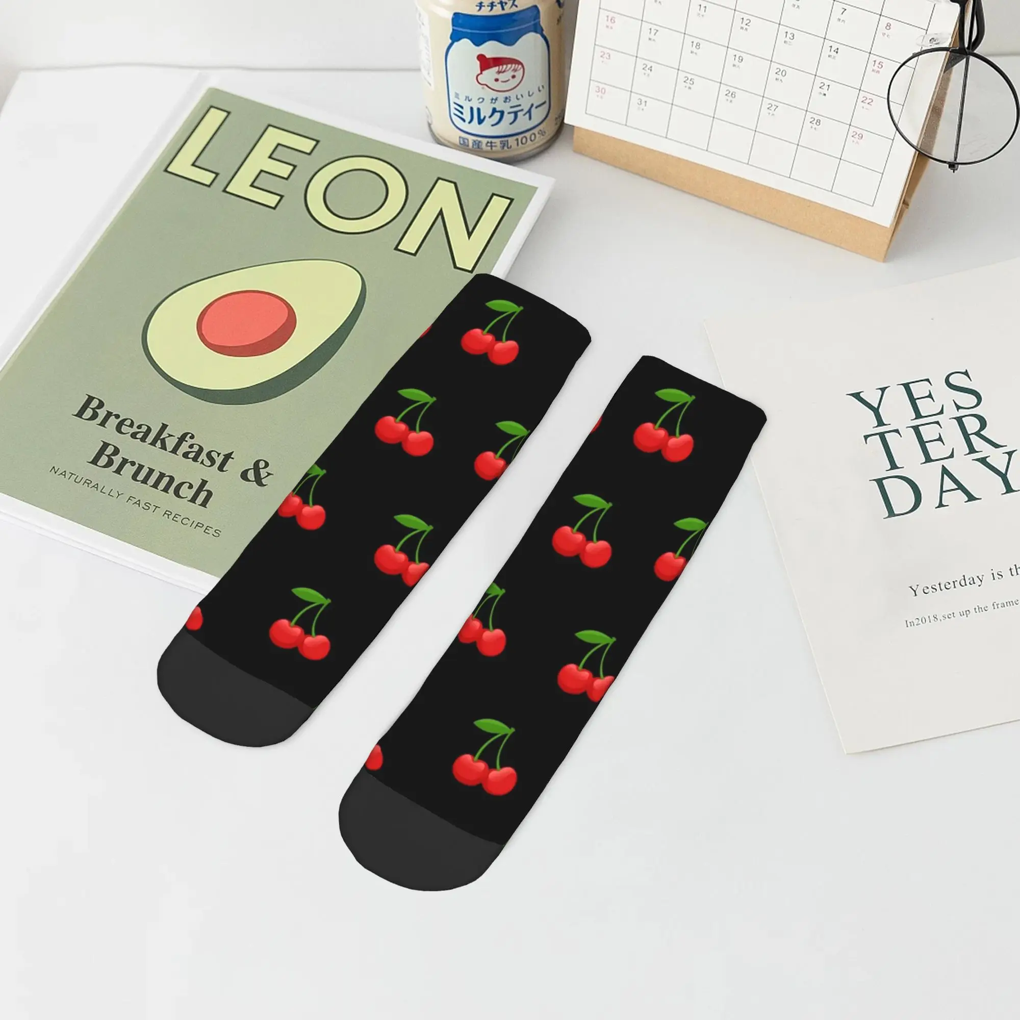 Calzini Cherry per tutte le stagioni Calzini Harajuku che assorbono il sudore Calze casual per uomo Donna Regali