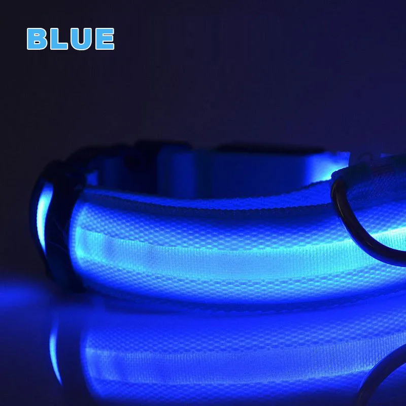 Glowing collar nylon collar dog leash collar glow-in-the-dark rechargeable collar dog collar pet supplies