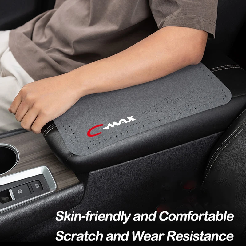 For Ford CMAX C-MAX BMAX B MAX SMAX S-MAX Car Center Console Box Pad Protector Non-slip Fur Armrest Cover Accessories