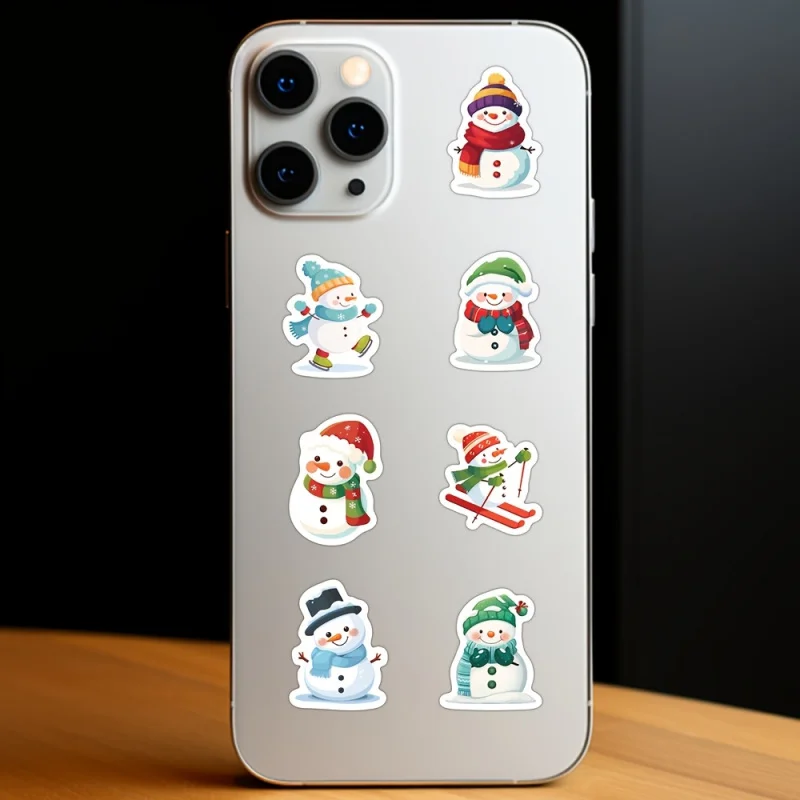 A Roll of 500 Decorative Stickers Featuring Christmas Snowmen, Perfect for Decorating Gifts, Parties, Laptops, Notebooks