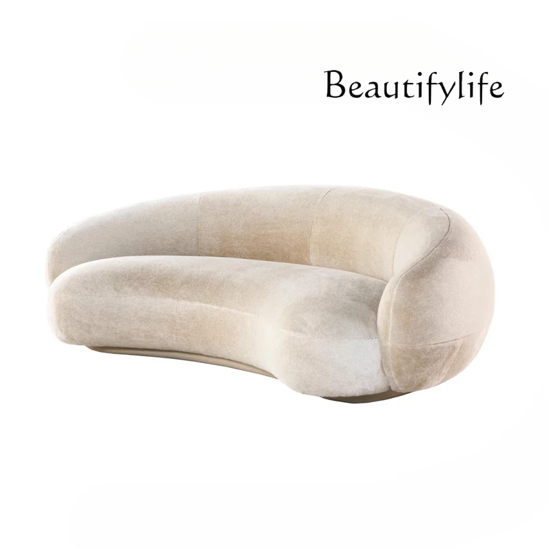 

Light luxury post-modern simple light luxury leisure reception small apartment velvet curved fabric sofa